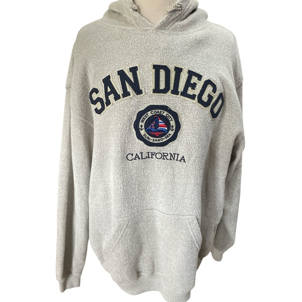 San Diego Hoodie Men's Large Gray Soft
